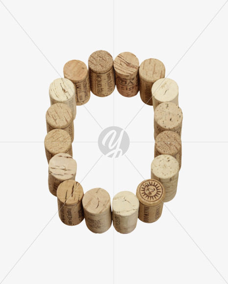 Letter O from Wine Corks Font on Yellow Images Creative Fonts - S42297