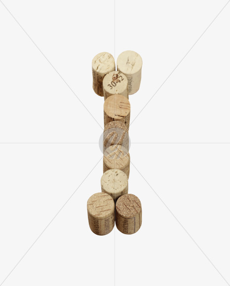 Letter I from Wine Corks Font on Yellow Images Creative Fonts - S42291