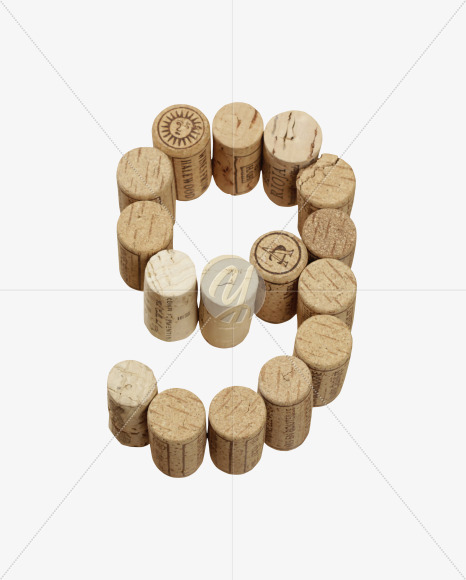 9 from Wine Corks Font on Yellow Images Creative Fonts - S42317