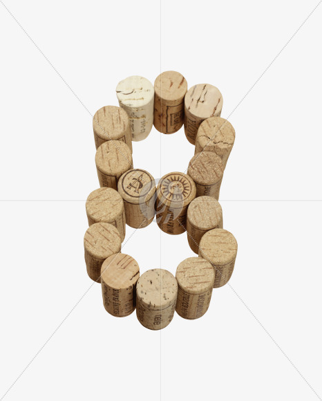 8 from Wine Corks Font on Yellow Images Creative Fonts - S42316