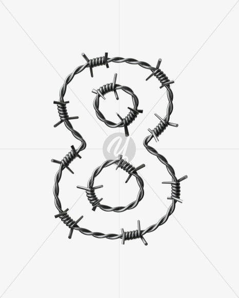 8 from Barbed wire Font on Yellow Images Creative Fonts - S42450