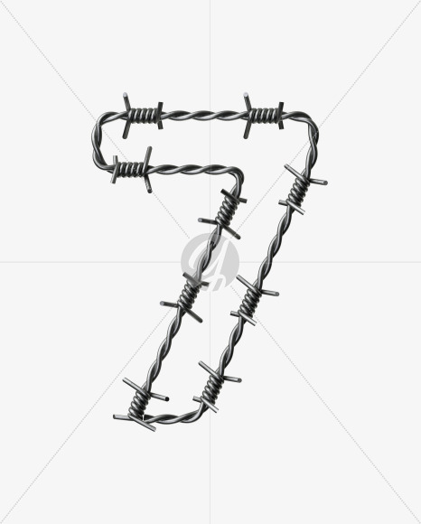 7 from Barbed wire Font on Yellow Images Creative Fonts - S42449