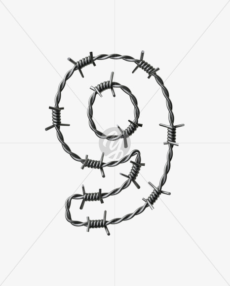 9 from Barbed wire Font on Yellow Images Creative Fonts - S42451