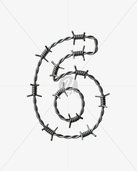 6 from Barbed wire Font on Yellow Images Creative Fonts - S42448