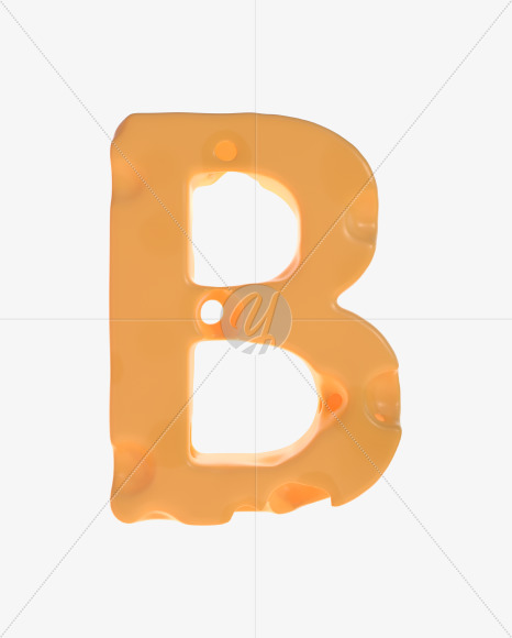 Letter B from Cheesus Font on Yellow Images Creative Fonts - S42506