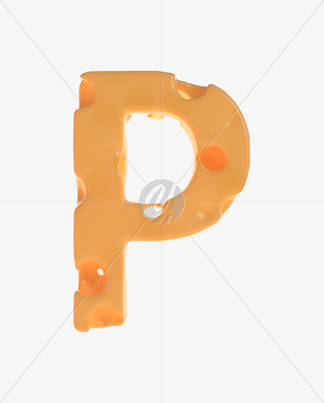 Letter P from Cheesus Font on Yellow Images Creative Fonts - S42520