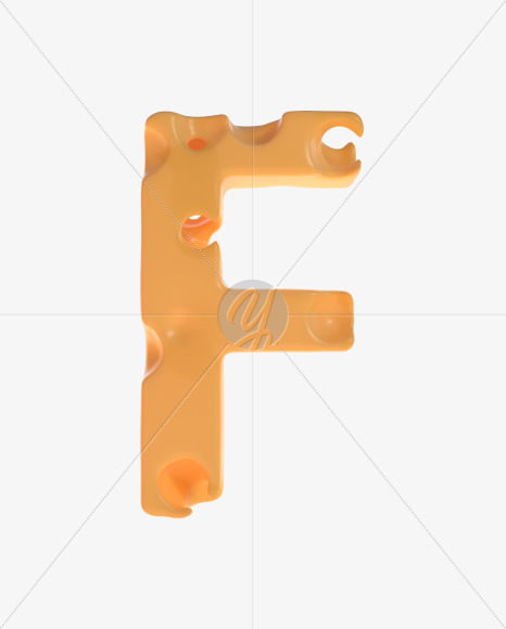 Letter F from Cheesus Font on Yellow Images Creative Fonts - S42510