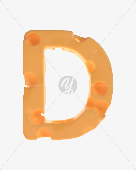 Letter D from Cheesus Font on Yellow Images Creative Fonts - S42508