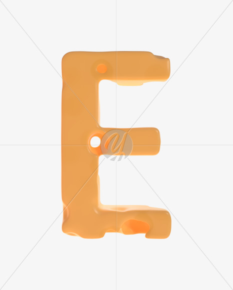 Letter E from Cheesus Font on Yellow Images Creative Fonts - S42509