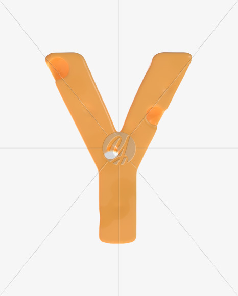 Letter Y from Cheesus Font on Yellow Images Creative Fonts - S42529