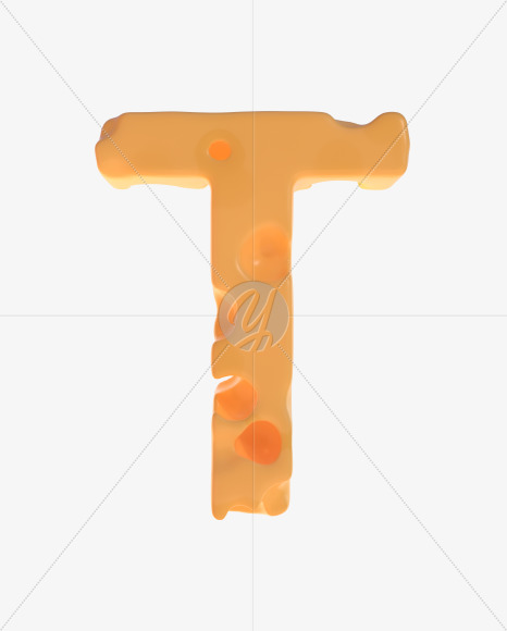 Letter T from Cheesus Font on Yellow Images Creative Fonts - S42524