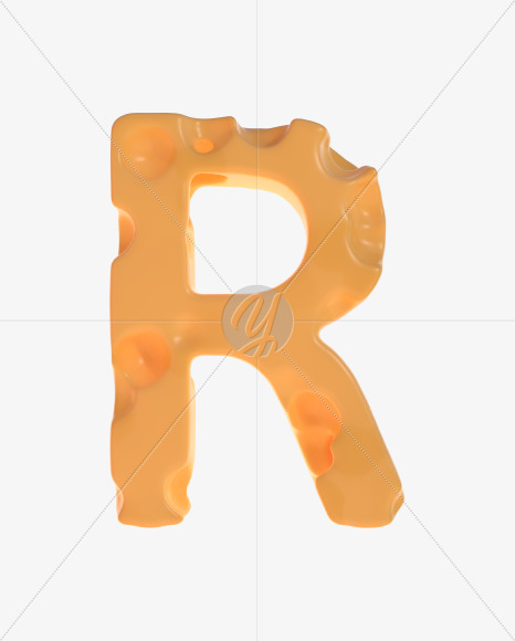 Letter R from Cheesus Font on Yellow Images Creative Fonts - S42522