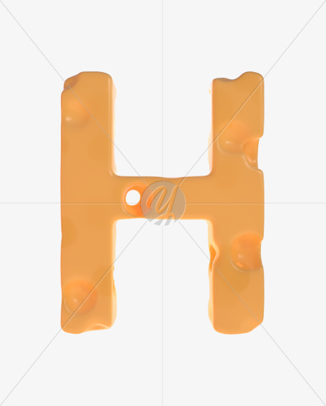 Letter H from Cheesus Font on Yellow Images Creative Fonts - S42512