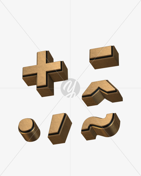 symbols from Golden Extrude Font on Yellow Images Creative Fonts - S42607