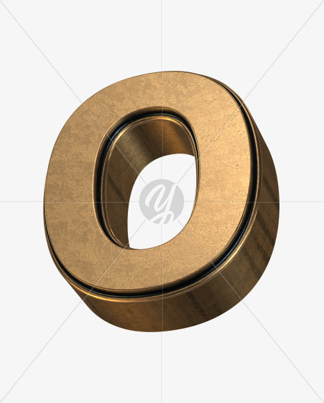 Letter O from Golden Extrude Font on Yellow Images Creative Fonts - S42578