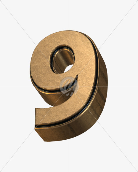 9 from Golden Extrude Font on Yellow Images Creative Fonts - S42598