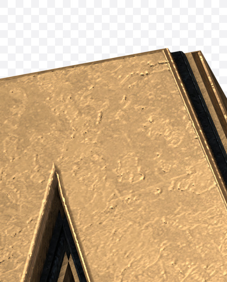 Letter A from Golden Extrude Font on Yellow Images Creative Fonts - S42564