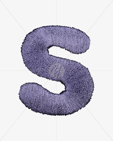 Letter S from Blue Embroidery Font on Yellow Images Creative Fonts - S42667