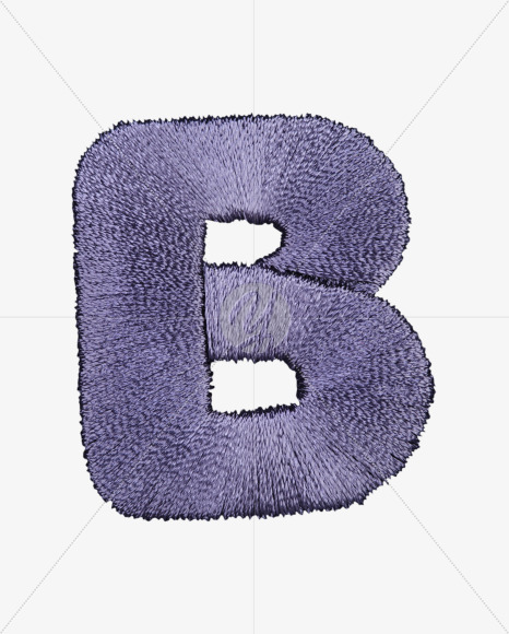 Letter B from Blue Embroidery Font on Yellow Images Creative Fonts - S42650