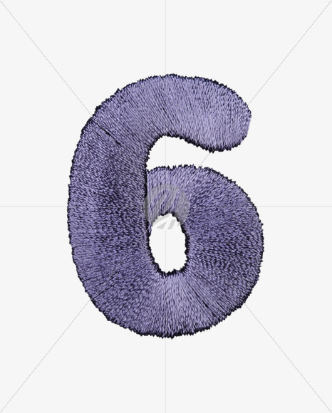 6 from Blue Embroidery Font on Yellow Images Creative Fonts - S42680