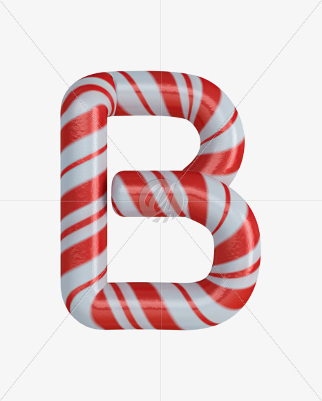 Letter B from Candy Font on Yellow Images Creative Fonts - S42690