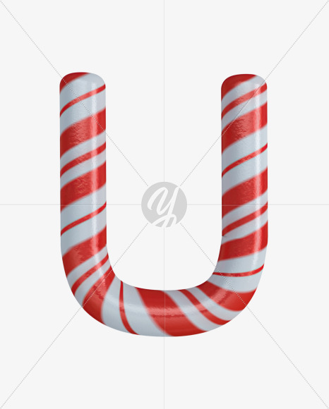 Letter U from Candy Font on Yellow Images Creative Fonts - S42709