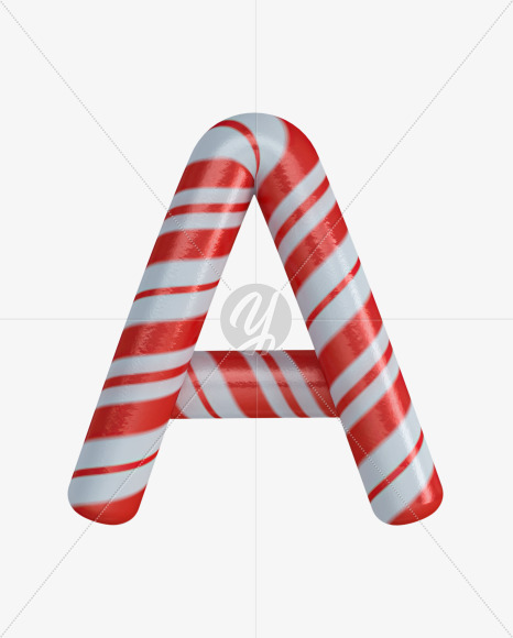 Letter A from Candy Font on Yellow Images Creative Fonts - S42689