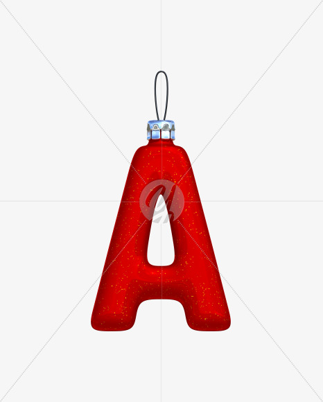 Letter A from Christmas Ball Font on Yellow Images Creative Fonts - S42731