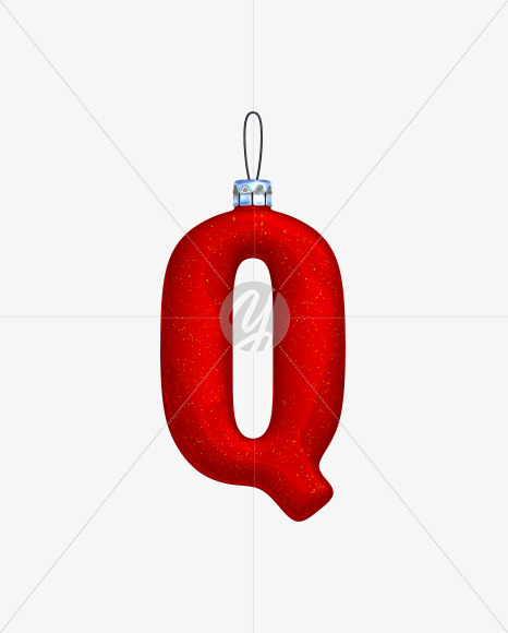 Letter Q from Christmas Ball Font on Yellow Images Creative Fonts - S42747