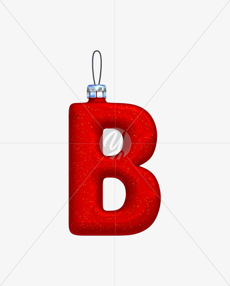 Letter B from Christmas Ball Font on Yellow Images Creative Fonts - S42732