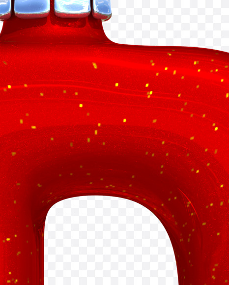 Letter D from Christmas Ball Font on Yellow Images Creative Fonts - S42734