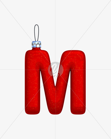 Letter M from Christmas Ball Font on Yellow Images Creative Fonts - S42743