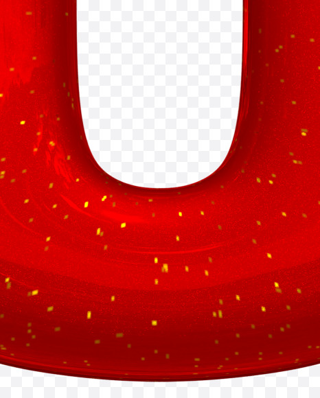 Letter U from Christmas Ball Font on Yellow Images Creative Fonts - S42751