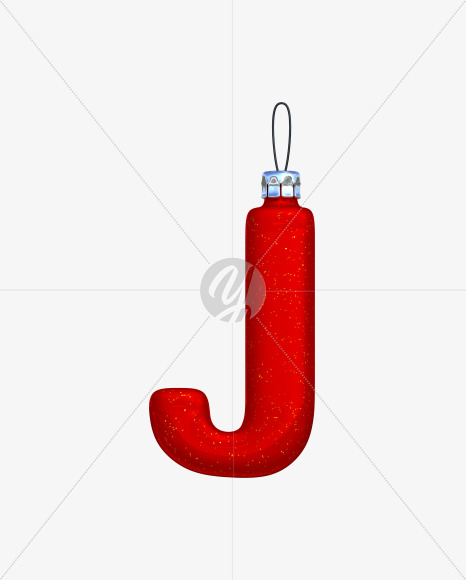 Letter J from Christmas Ball Font on Yellow Images Creative Fonts - S42740