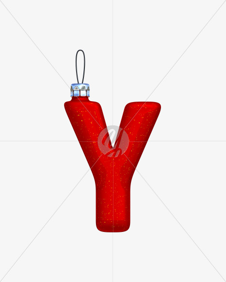 Letter Y from Christmas Ball Font on Yellow Images Creative Fonts - S42755