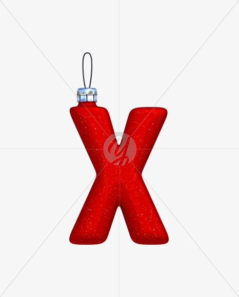 Letter X from Christmas Ball Font on Yellow Images Creative Fonts - S42754