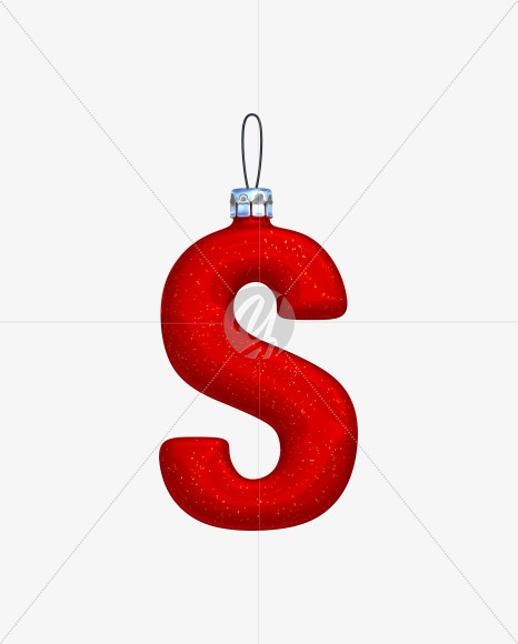 Letter S from Christmas Ball Font on Yellow Images Creative Fonts - S42749