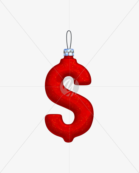 $ from Christmas Ball Font on Yellow Images Creative Fonts - S42769