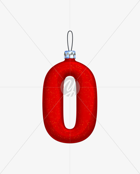 Letter O from Christmas Ball Font on Yellow Images Creative Fonts - S42745