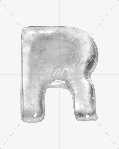 Letter R from Ice Big White Font on Yellow Images Creative Fonts - S42791