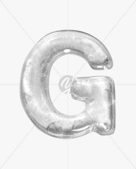 Letter G from Ice Big White Font on Yellow Images Creative Fonts - S42780