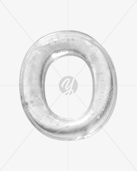 Letter O from Ice Big White Font on Yellow Images Creative Fonts - S42788