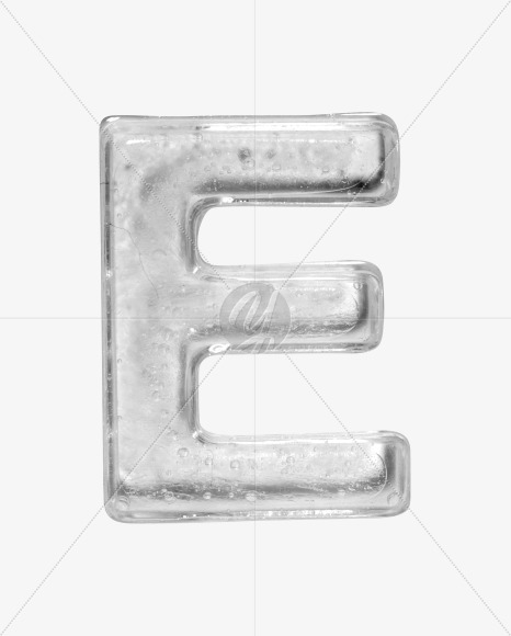 Letter E from Ice Big White Font on Yellow Images Creative Fonts - S42778