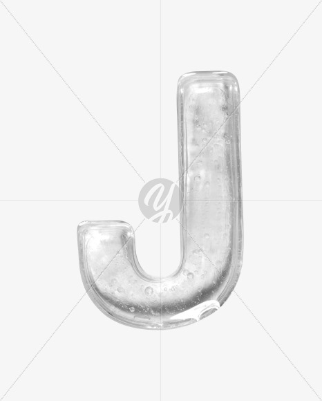 Letter J from Ice Big White Font on Yellow Images Creative Fonts - S42783