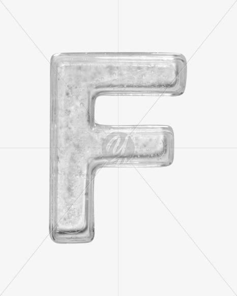 Letter F from Ice Big White Font on Yellow Images Creative Fonts - S42779