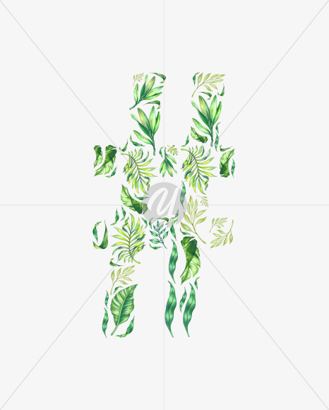 # from Tropical leaves Font on Yellow Images Creative Fonts - S42896