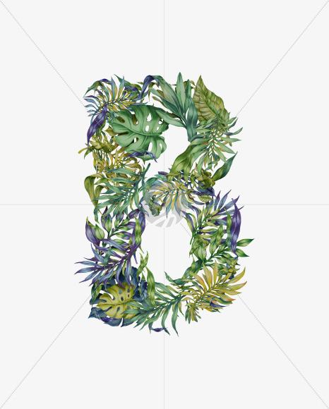 Letter B from Wild Jungle Font on Yellow Images Creative Fonts - S43094