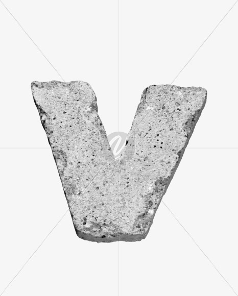 v_lowercase from Concrete #3 Font on Yellow Images Creative Fonts - S43323