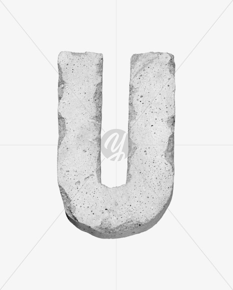 U_uppercase from Concrete #3 Font on Yellow Images Creative Fonts - S43296