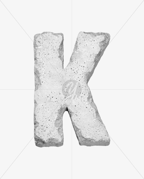 K_uppercase from Concrete #3 Font on Yellow Images Creative Fonts - S43286